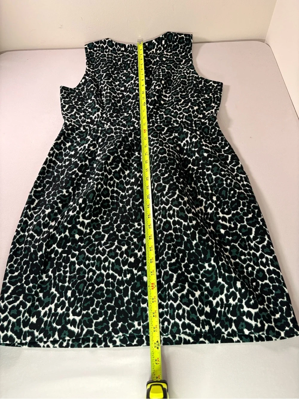J. Crew Black, White & Teal Leopard Sheath Dress